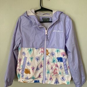 Eddie Bauer Lilac and White Kids' Hooded Windbreaker